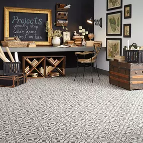 Bolstered by innovative new technology, traditional sheet vinyl is rising in popularity again. Available in common widths of 6-12 ft for cutting to room measurements, sheet vinyl flooring creates a smooth, durable finish, and it’s on-trend with styles ranging from hardwood (traditional, exotic, rustic), stone, decorative geometric patterns and more.