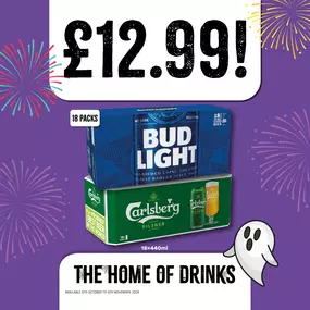 £12.99 bud light, carlsberg. Beer deals