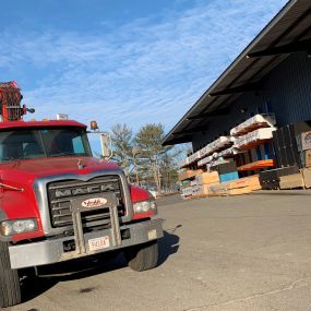 National Lumber Boom Truck Waiting to Load up In Kingston!