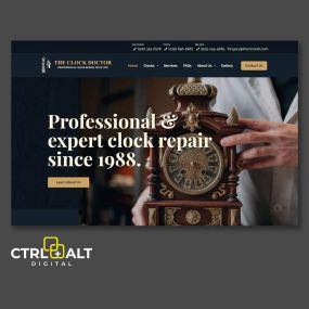 The Clock Doctor hired CTRL+ALT Digital for a complete redesign of their website, ongoing SEO services, ongoing PPC setup/restructure and management of both Google Ads and Bing.