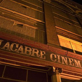 Haunted movie theater will keep you moving through this haunted place.