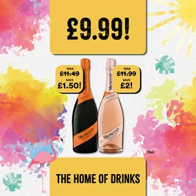 £9.99 Mionetto Prosecco and Rose Prosecco