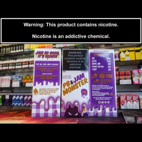 | WHO LOVES PB & JAM??? |

Jam Monster at it again with the PB & Jam Monster flavor! Creamy Peanut Butter and Grape Jam on toast all in one vape!