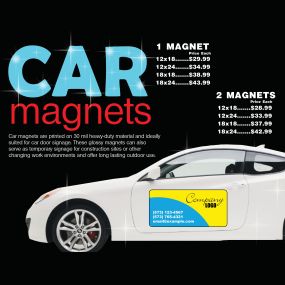 Advertise your business with a car magnet.