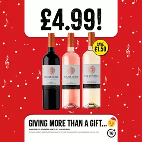 £4.99 each on selected wines