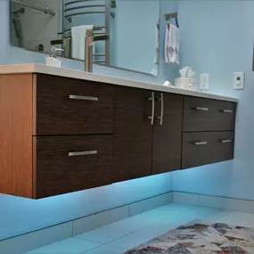 Contemporary Floating Vanity in Master Bath Remodel