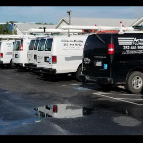 Action Plumbing Service Vans serving the Outer Banks of North Carolina for over 20 years.