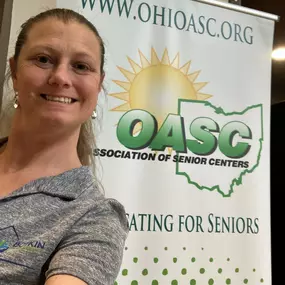 Rachel Botkin Volunteering at the Ohio Older Adult Fall Coalition Table at OASC