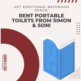 Keep your guests comfortable at your next event, rent clean portable toilets from Simon & Son!
