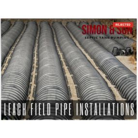 Simon and Son Septic Tank Pumping does Leach Field Pipe Installations. Give us a call today: Hanford and Lemoore: 559-584-8255 / Visalia and Tulare: 559-732-5706.