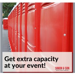 No one wants to wait in a long bathroom line, avoid the issue entirely with extra restroom capacity! Simon & Son offers clean portable toilet rentals, give us a call today to learn more!