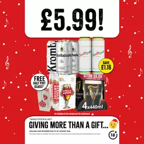 £5.99 each on selected beer, lager & cider