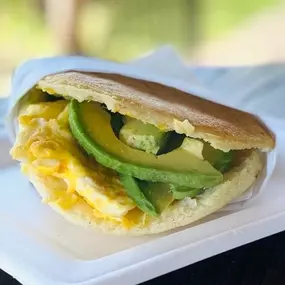 Egg, Avocado Arepa