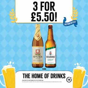 2 for £5.50 on spaten and veltins