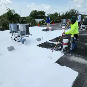 Roof Coating Applied to Flat Roof