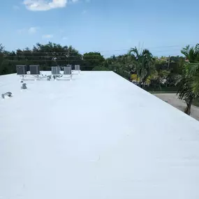 Roof Coating Applied to Flat Roof