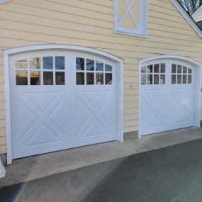 Another Door of The Day! Beautiful white barn style garage doors