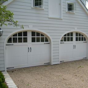 2 RT11-S Detroit White Garage Door with Eliptical Arches