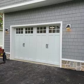 white carriage garage door installation