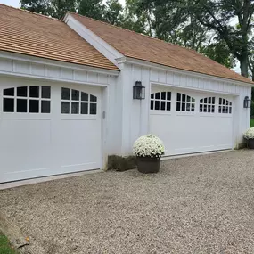 Custom carriage garage door installation