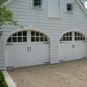 2 RT11-S Detroit White Garage Door with Eliptical Arches