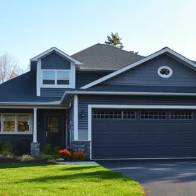 Modern steel style garage door