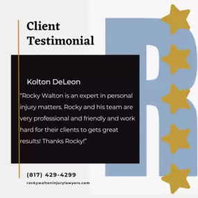 Google review of Rocky Walton Injury Lawyers | Arlington, TX