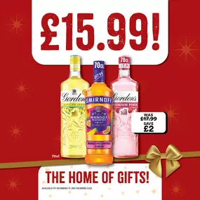 £15.99 on selected spirits