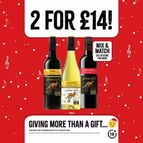 2 For £14 on selected wines