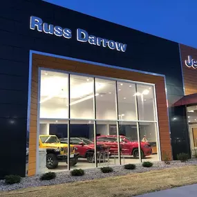 Russ Darrow Chrysler Dodge Jeep RAM of Milwaukee front of building.