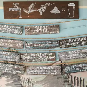 Gary's Dewey Beach Grill / 38° -75° Brewing - Check out our beer list, it's on the wall! We brew our own beer on-site in small batches. Our options are changing regularly, stop in to try the latest seasonal beers we have on tap!