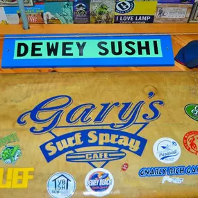 Gary's Dewey Beach Grill / 38° -75° Brewing - An eclectic and fun dining experience in Dewey Beach Delaware, just south of Lewes and Rehoboth.  Stop in and say hi to Gary, the Dino! He doesn't bite...hard...