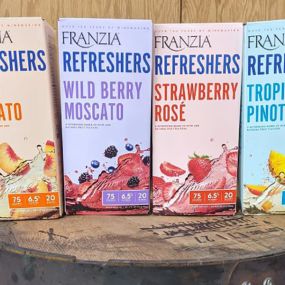 New Drink: Franzia Refreshers! In a 3 liter box, are a low calorie and low alcohol wine option for any occasion. The varieties include: Peach Moscato, Wild Berry Moscato, Tropical Pinot Grigio and Strawberry Rose. They are now available at both Buffalo Wine & Spirits and Downtown Wine & Spirits.