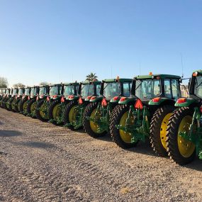 Row of John Deere Tractors at RDO Equipment Co. in Yuma, AZ