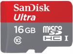 SanDisk Ultra® Android mit 80 MB/s und SanDisk Memory Zone Android App microSDHC-Karte 16 GB Class 10, UHS-I inkl. SD-Adapter, inkl. Android-Software