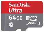 SANDISK Ultra Micro-SDXC, 80 MB/s, 64 GB Class 10 Speicherkarte