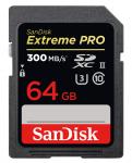 SANDISK Extreme PRO® UHS-II SDXC Speicherkarte 64 GB - 300 MB/s