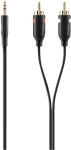 Belkin Cinch / Klinke Audio Anschlusskabel [2x Cinch-Stecker - 1x Klinkenstecker 3.5 mm] 2 m Schwarz vergoldete Steckkontakte