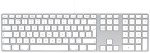 APPLE Keyboard mit numerischer Tastatur – Englisch (Großbritannien), Tastatur, Grau/Weiß
