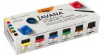 Javana Stoffmalfarben-Set helle Stoffe Grundfarben, 6 x 20 ml + Pinsel Kinder