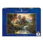 Schmidt Spiele Puzzle Thomas Kinkade Holzhaus am Bach 1000 Teile