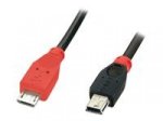 Lindy - USB-Kabel - Mini-USB, Typ B (M) bis Micro-USB Type B (M) - USB 2.0 OTG - 50 cm - geformt - Schwarz
