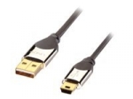 Lindy Premium - USB-Kabel - USB (M) bis mini-USB Typ B (M) - USB 2.0 - 50 cm - Anthrazit