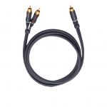 OEHLBACH 23702 BOOM Y-Adapter Kabel 2m Y-Cinch-Kabel, 2000 mm in Anthrazit