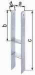 GAH-Alberts 203948 H-Pfostenträger, feuerverzinkt, Gesamthöhe: 600 mm, Materialstärke: 5 mm, lichte Breite: 121 mm