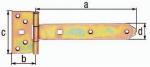 GAH-Alberts 311018 Kreuzgehänge, mit vernietetem Stift, galvanisch gelb verzinkt, Band: 491 x 40 mm, Scharnier: 103 x 59 mm