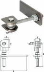 Torband Gewinde M16 Länge 130mm für Metalltore 180 Grad Öffnung Stahl blank