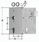 Schlosskastenmit verzinktem Schloss 172x94x60x72x30mm Kasten Stahl roh