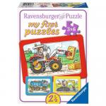 Ravensburger My First Puzzle 3x6 Teile Bagger, Traktor & Kipplader 06573