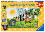 RAVENSBURGER 07558 Puzzle Lernspaß mit Maulwurf 2x12 Teile